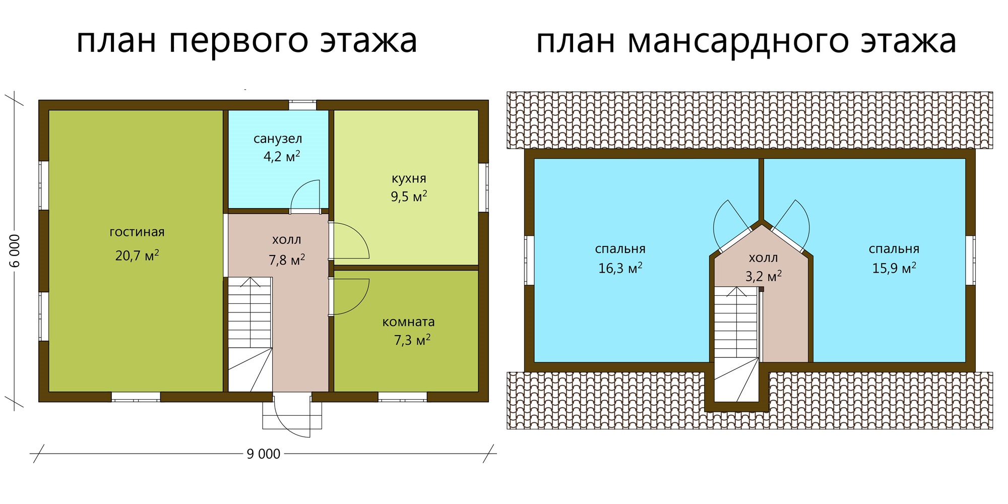 Проект мансардного дома 9 на 9